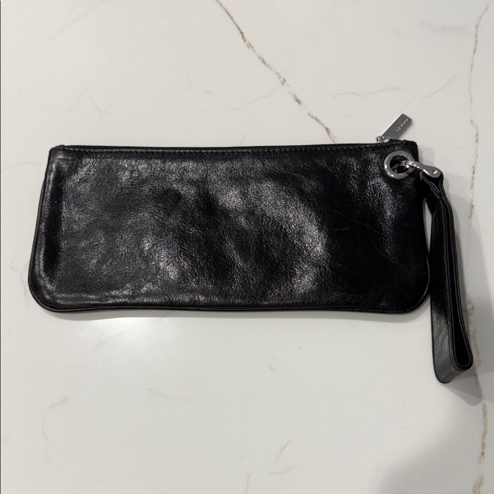 Hobo Vita Black Leather Wristlet Clutch